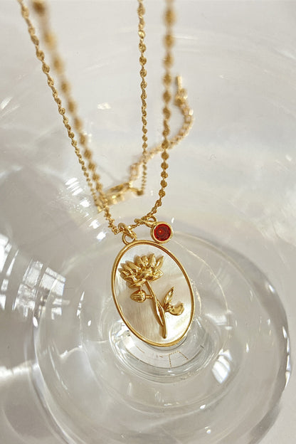 Flower Shell Pendant Copper Necklace - Drazelle Store