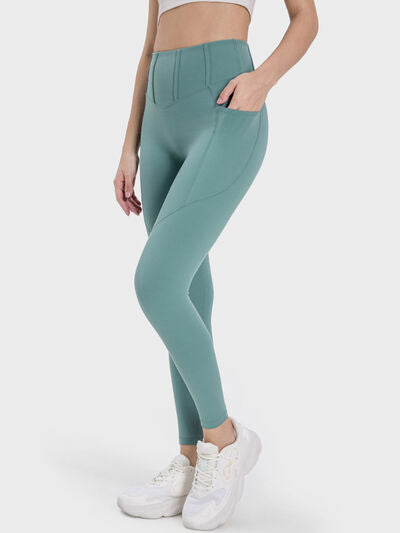 Millennia Pocketed High Waist Active Leggings - Drazelle Store