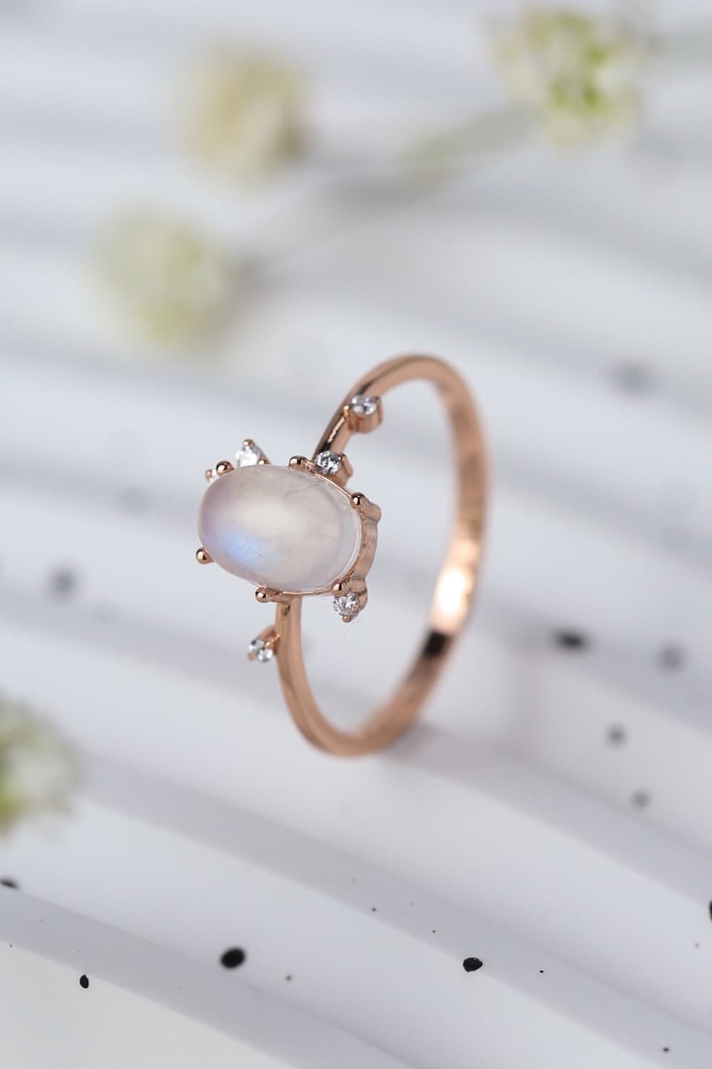 High Quality Natural Moonstone 925 Sterling Silver Ring - Drazelle Store