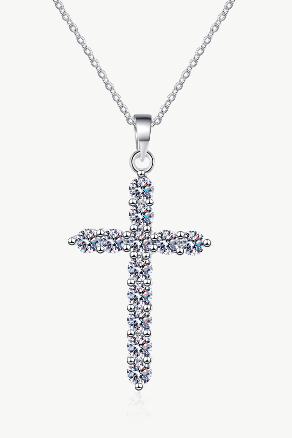 Moissanite Cross Pendant Chain Necklace - Drazelle Store