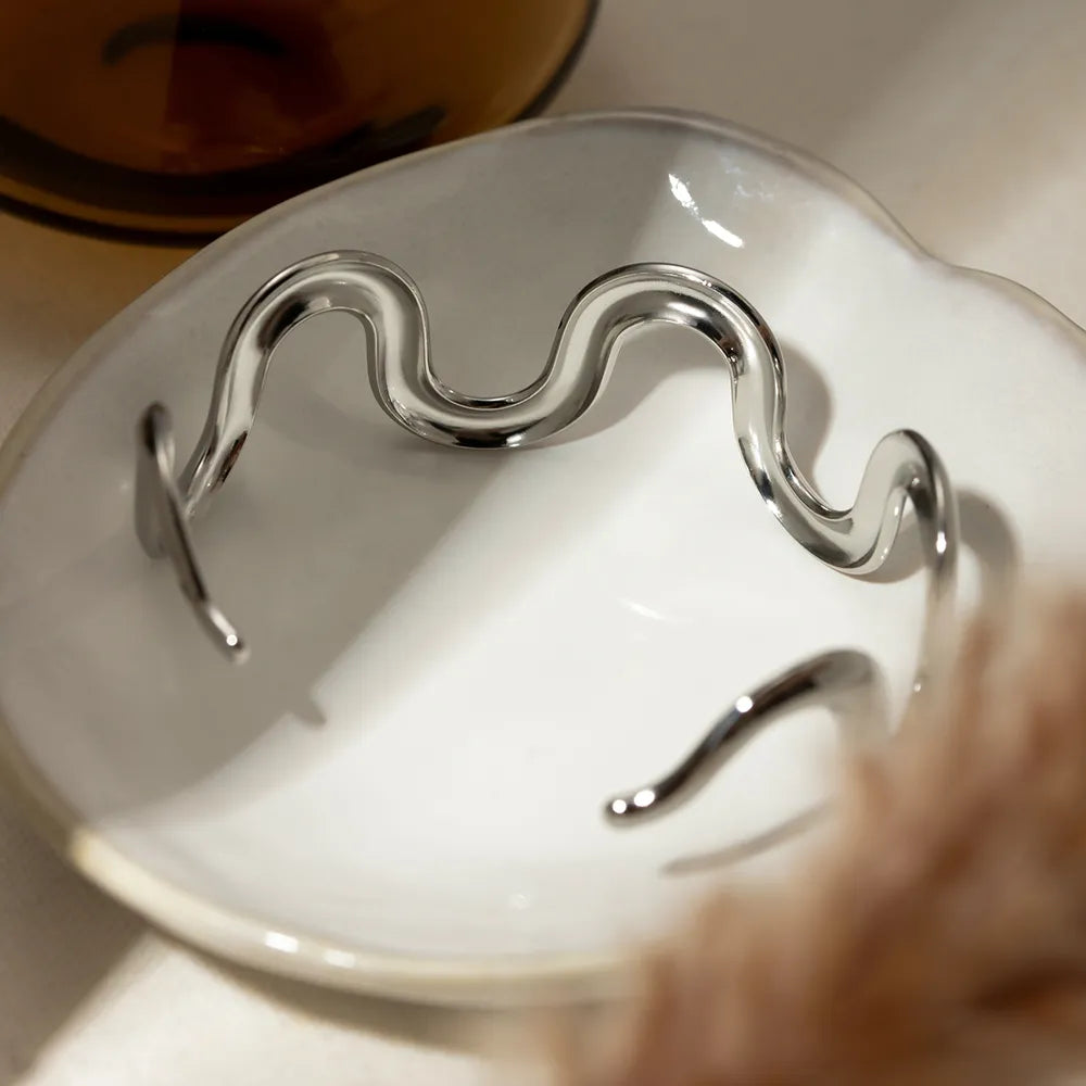 Stainless Steel Wave Shape Bracelet - Drazelle Store