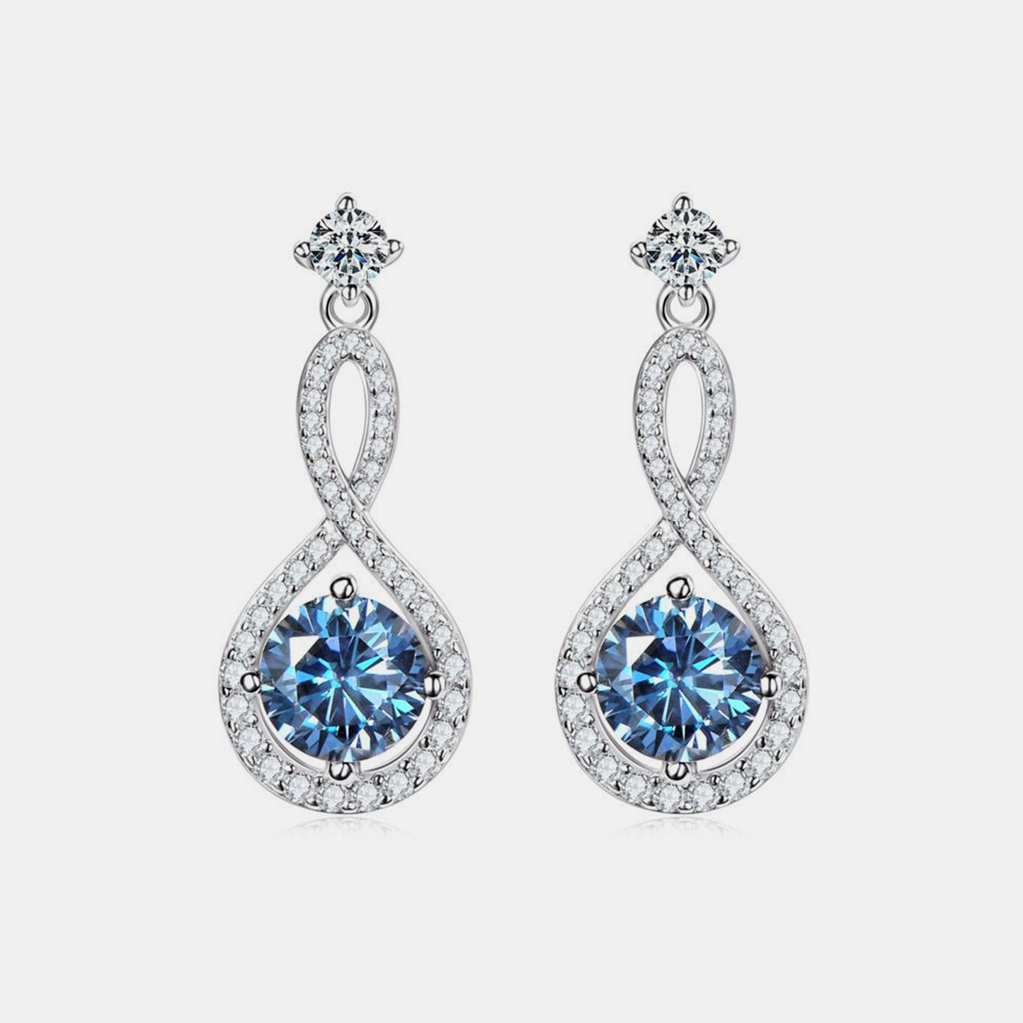 1.2 Carat 925 Sterling Silver Moissanite Flower Earrings - Drazelle Store 