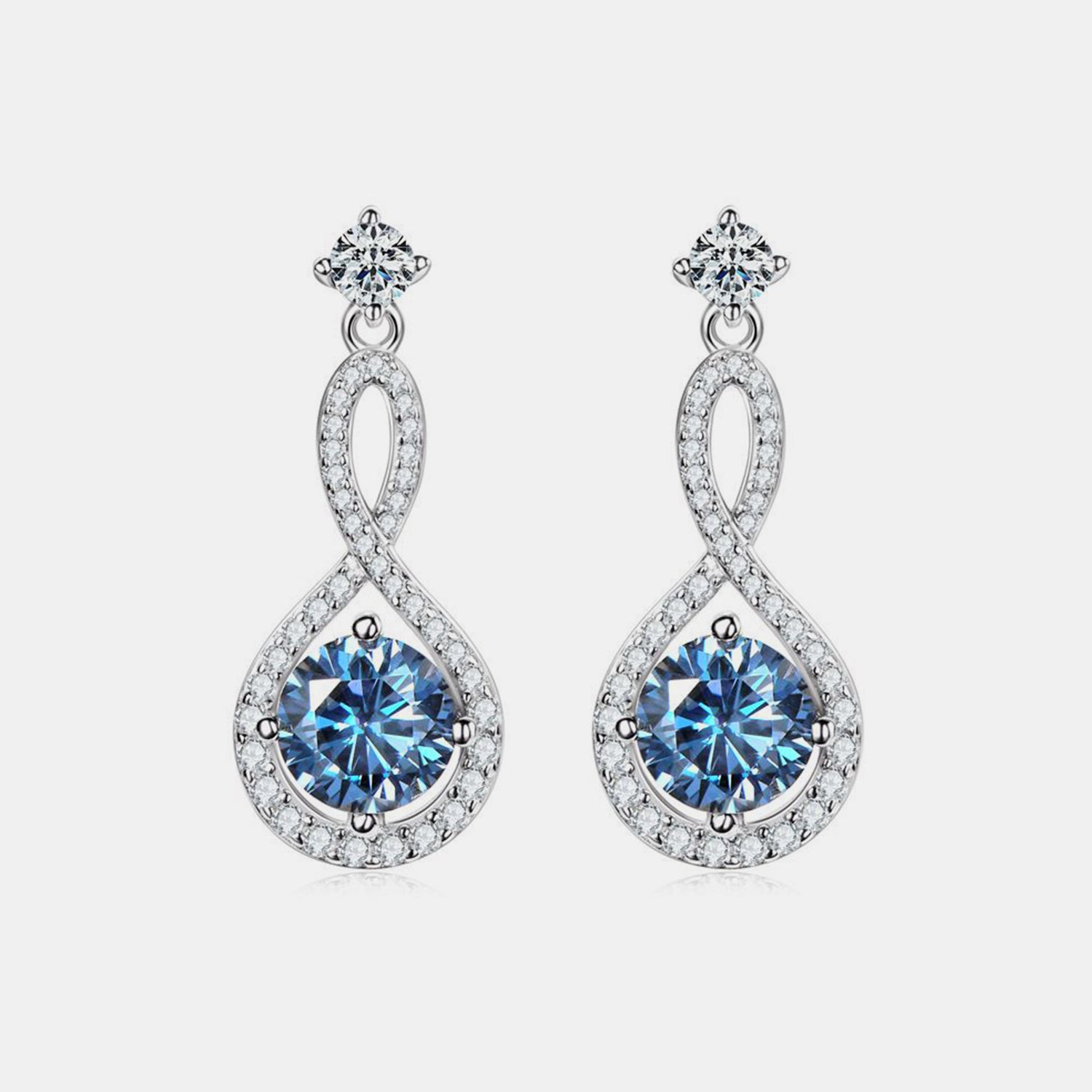 1.2 Carat 925 Sterling Silver Moissanite Flower Earrings - Drazelle Store 