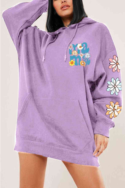 Simply Love Full Size MAMA Graphic Dropped Shoulder Hoodie - Drazelle Store