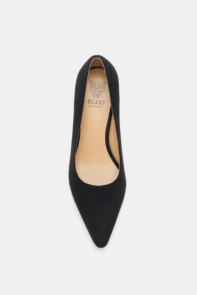 Beast Fashion Faux Suede Point Toe Pumps - Drazelle Store