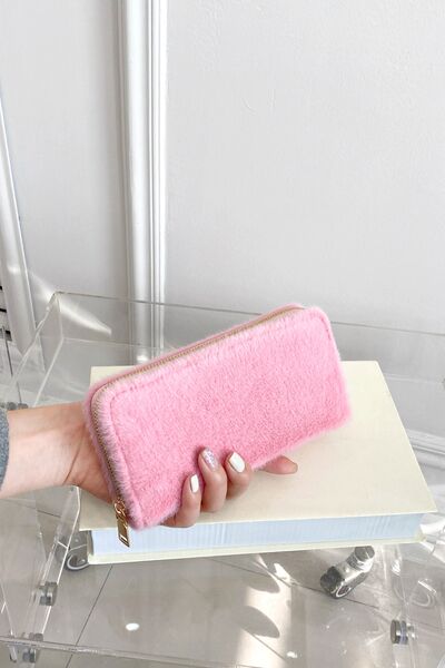 Solid Color Fluff Rectangle Wallet - Drazelle Store