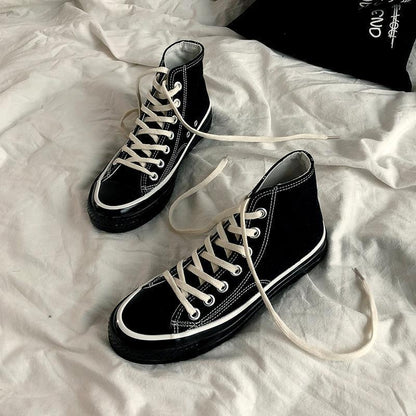 Black canvas shoes - Drazelle Store
