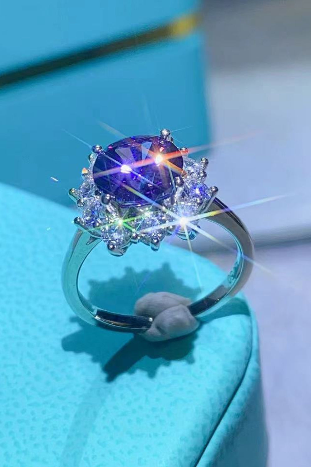  2 Carat Moissanite Lilac Platinum-Plated Ring - Drazelle Store