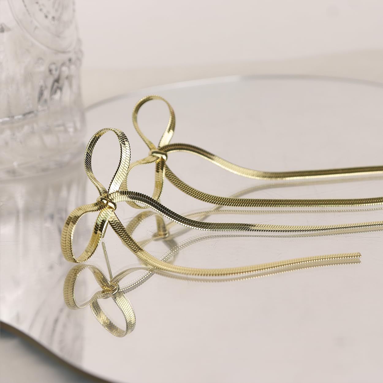 Stainless Steel Bow Bar Earrings-Drazelle Store