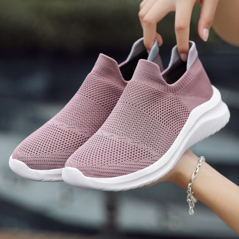 New Couple Flying Woven Socks Mouth Mesh Casual Sneakers For Women - Drazelle Store