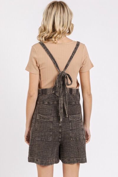 Mittoshop Textured Knotted Wide Strap Overalls - Drazelle Store