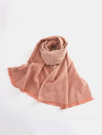 Raw Hem Heathered Polyester Scarf - Drazelle Store