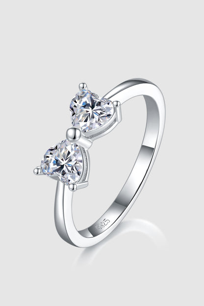 1 Carat Moissanite 925 Sterling Silver Bow Ring - Drazelle Store