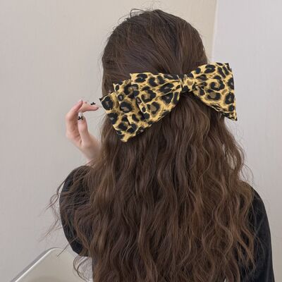 2 Piece Leopard Bow Hair Clip - Drazelle Store