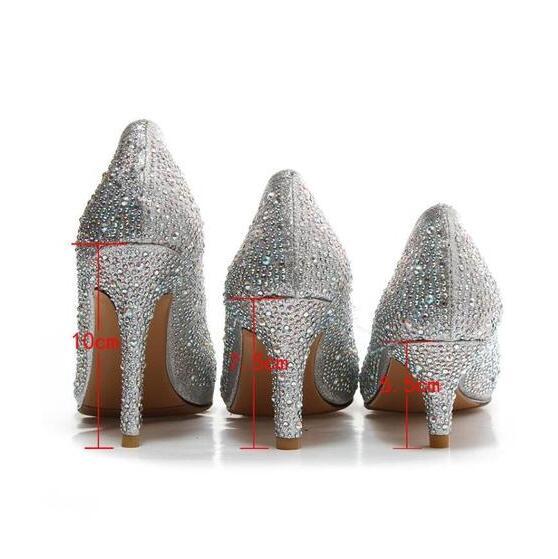 Fashion High Heels Crystal Slippers - Drazelle Store