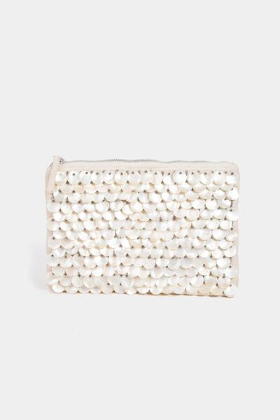 Fame Mother Of Pearl Disc Beaded Rectangle Bag - Drazelle Store 