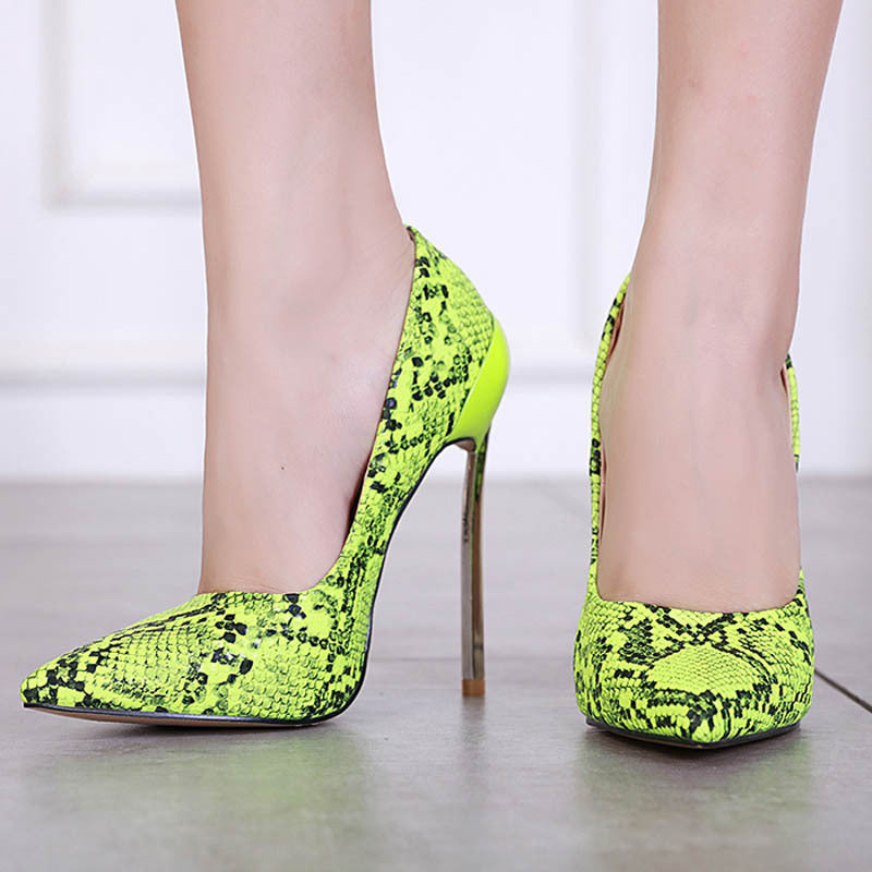 Snake print high heels - Drazelle Store