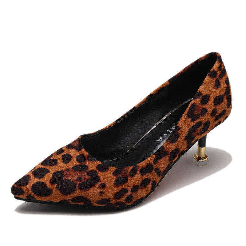 Pointed Leopard High Heels - Drazelle Store