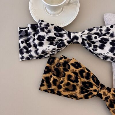 2 Piece Leopard Bow Hair Clip - Drazelle Store