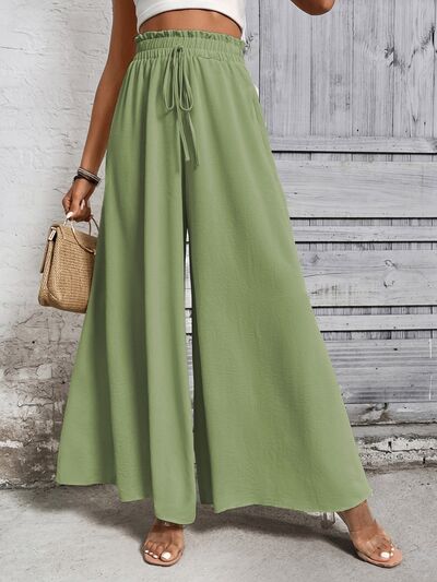 Honey Tied High Waist Wide Leg Pants - Drazelle Store