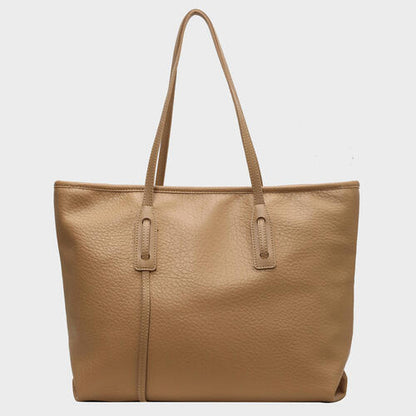 Large Vegan Leather Tote Bag with Spacious Interior - Drazelle Store