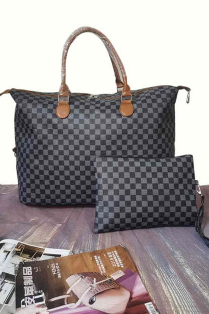 Checkered Two-Piece Bag Set - Drazelle Store