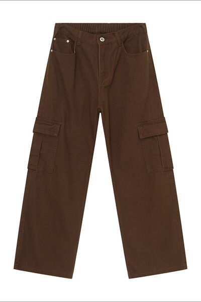 Hight Rise Wide Leg Cargo Pants - Drazelle Store