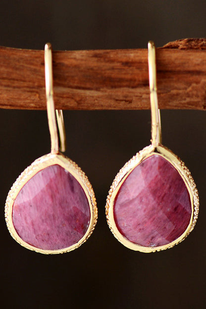 Handmade Natural Stone Teardrop Earrings -Drazelle Store