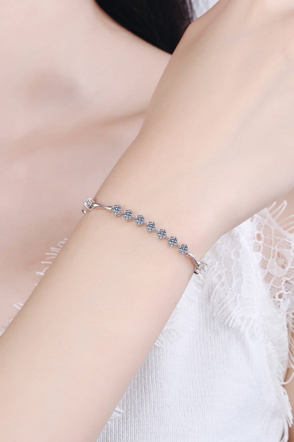 Moissanite 925 Sterling Silver Bracelet - Drazelle Store