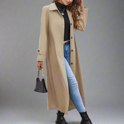 Button Long Trench Coat