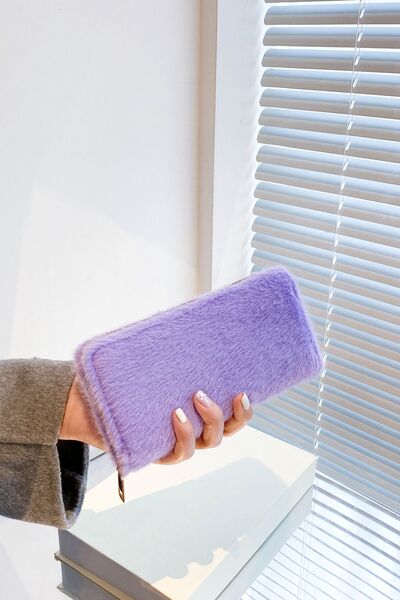 Solid Color Fluff Rectangle Wallet - Drazelle Store