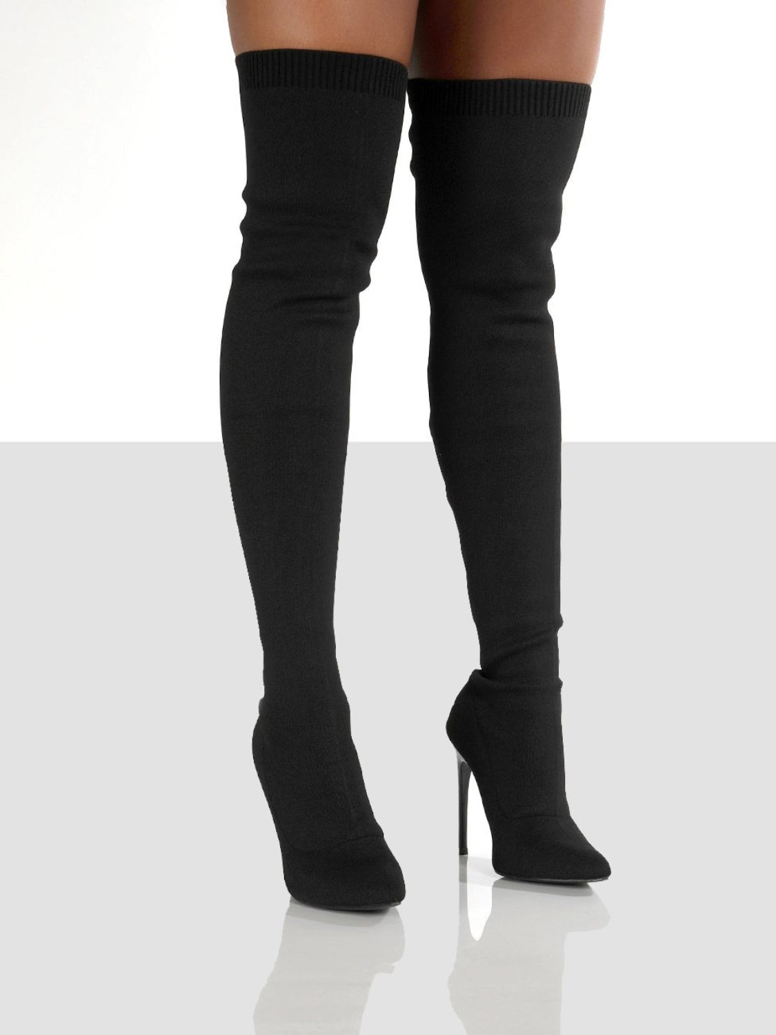 Point Toe Over Knee Stiletto Boots - Drazelle Store