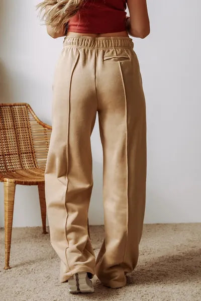 Drawstring Wide Leg Pants with Pockets - Drazelle Store