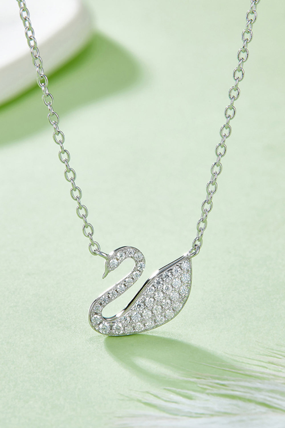 Moissanite Swan 925 Sterling Silver Necklace - Drazelle Store