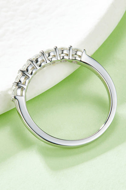 Moissanite Platinum-Plated Half-Eternity Ring - Drazelle Store