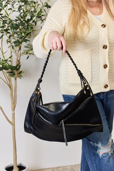 SHOMICO Zipper Detail Vintage Shoulder Bag - Drazelle Store