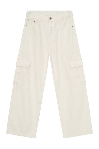 Hight Rise Wide Leg Cargo Pants - Drazelle Store