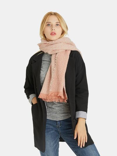 Raw Hem Heathered Polyester Scarf - Drazelle Store