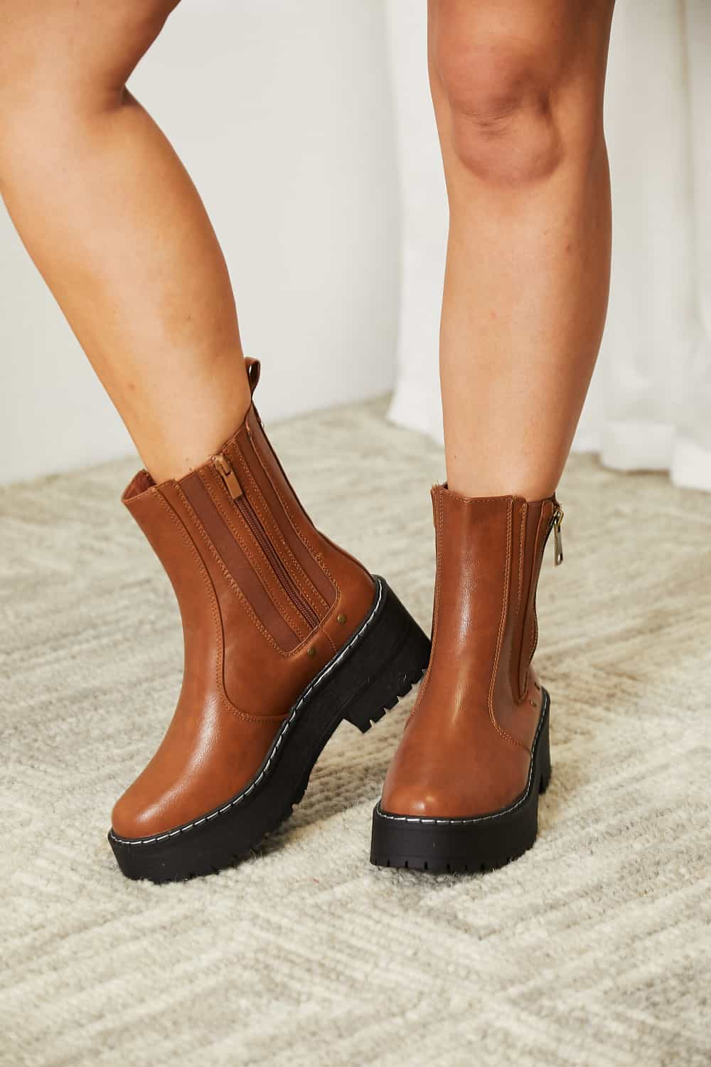 Forever Link Side Zip Platform Boots - Drazelle Store