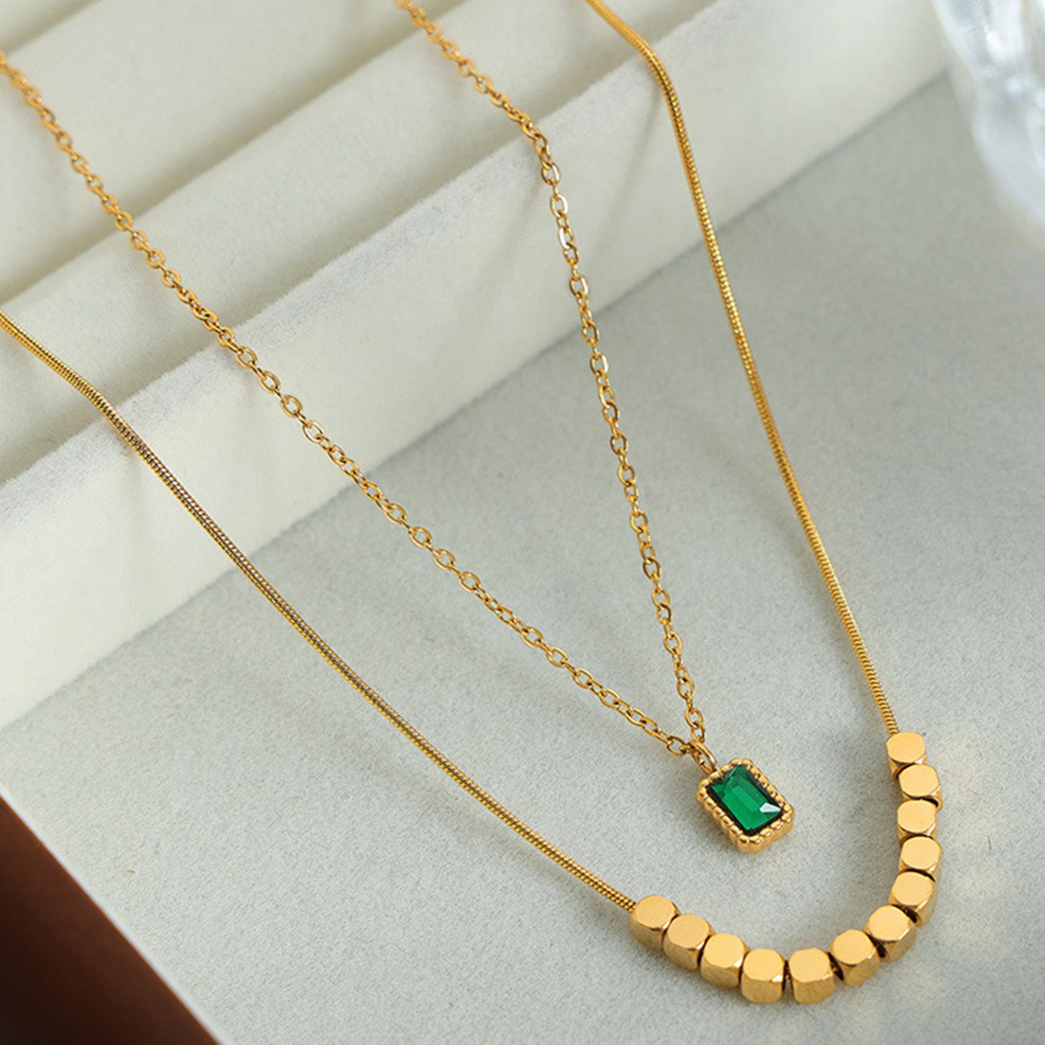 18K Gold-Plated Double-Layered Necklace - Drazelle Store