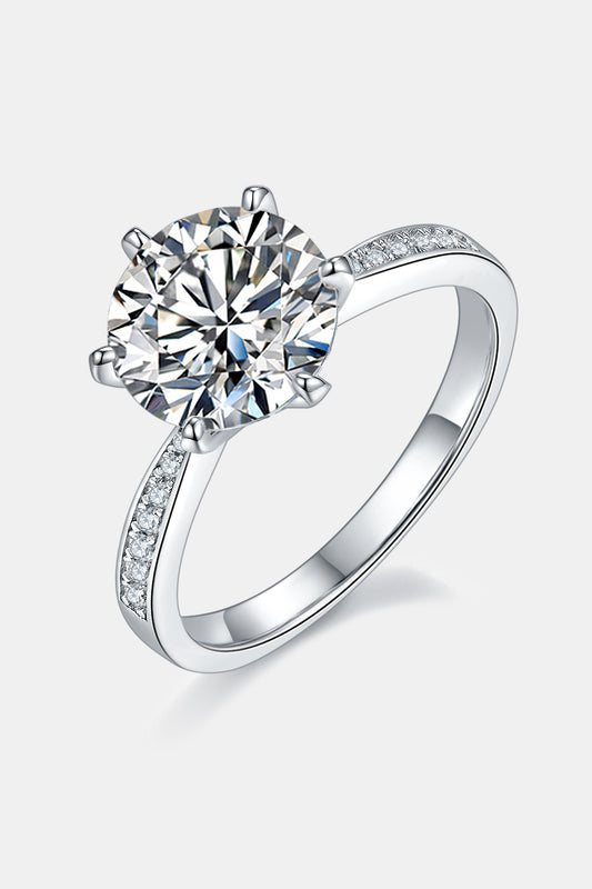 3 Carat Moissanite Side Stone Ring- Drazelle Store