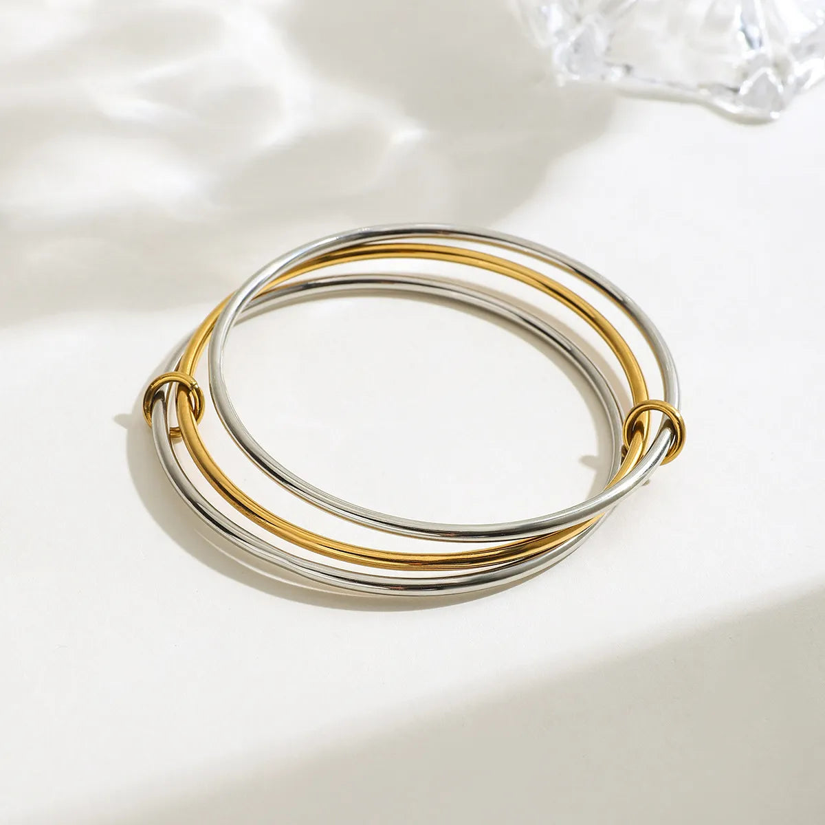Two-Tone Multi-Layered Bangle Bracelet - Drazelle Store