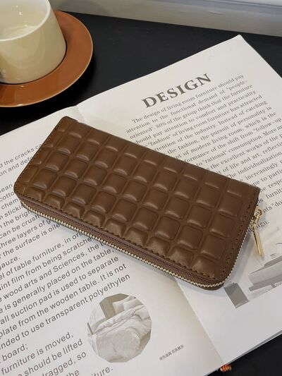 PU Leather Solid Color Puffy Texture Wallet - Drazelle Store