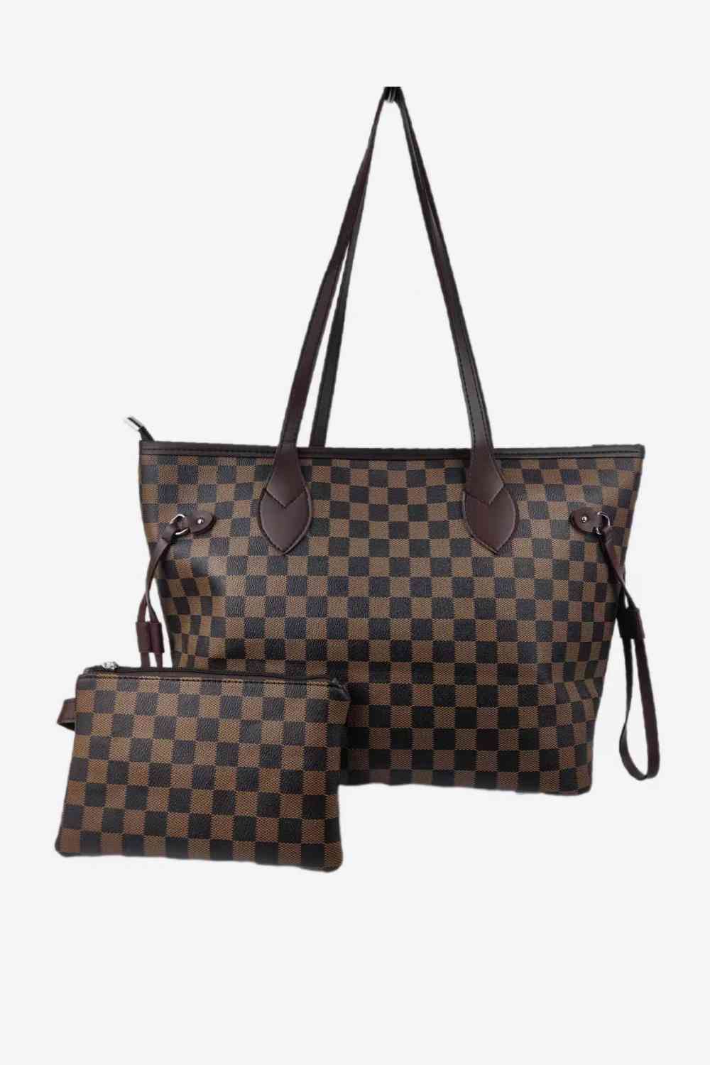 Checkered PVC Two-Piece Bag Set - Drazelle Store