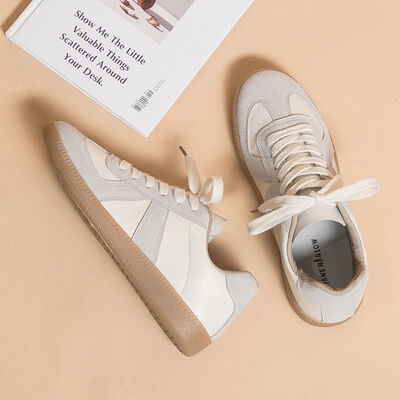 Lace Up Round Toe Sneakers - Drazelle Store