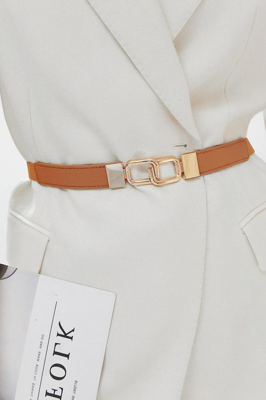 Geometric Double Buckle Elastic Belt - Drazelle Store