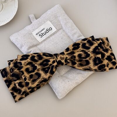 2 Piece Leopard Bow Hair Clip - Drazelle Store