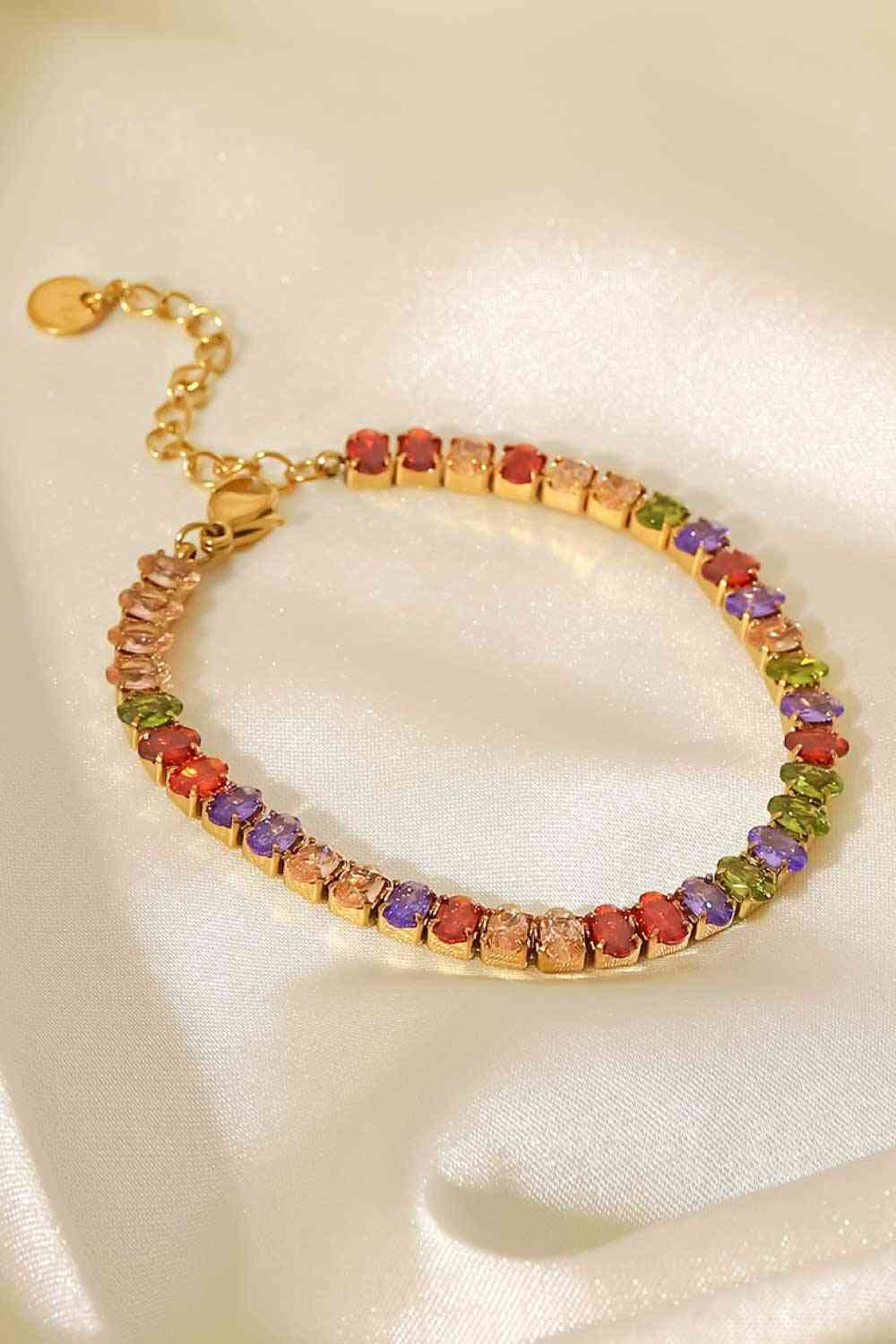 18K Gold Plated Multicolored Zircon Bracelet - Drazelle Store