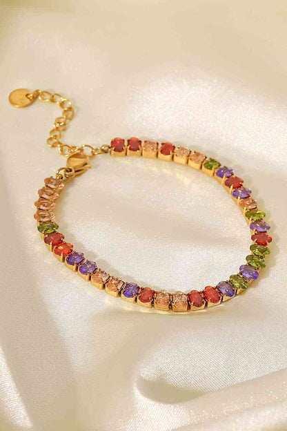 18K Gold Plated Multicolored Zircon Bracelet - Drazelle Store