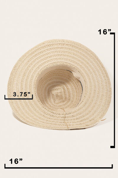 Fame Contrast Straw Braided Sun Hat - Drazelle Store